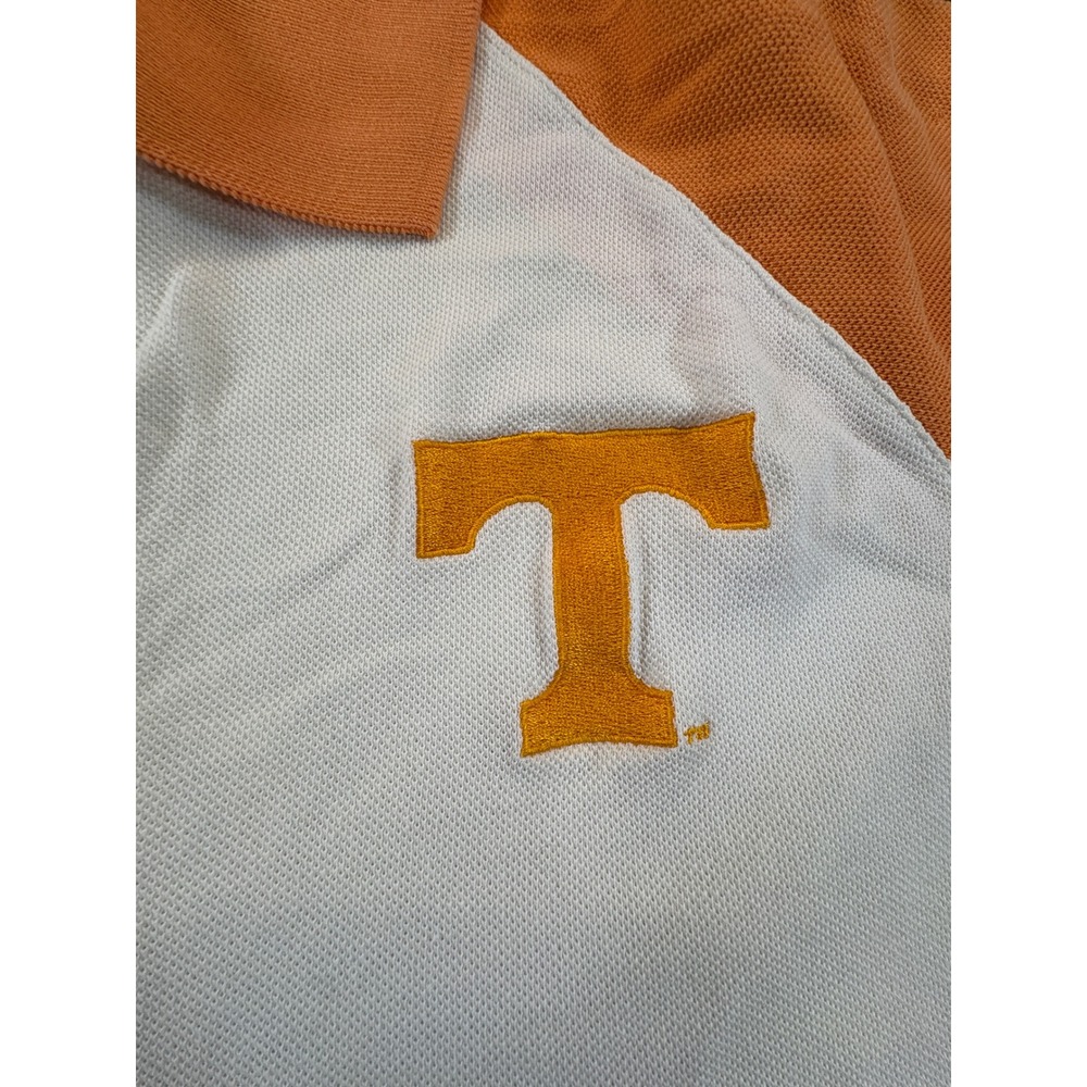 Adidas Tennessee Volunteers Polo Shirt Mens Large White Orange Power T Logo